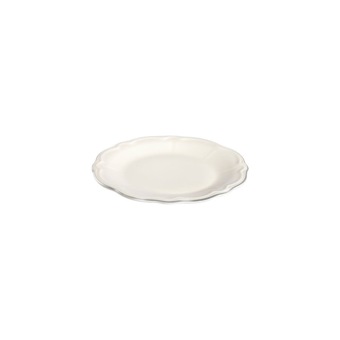Hermia Platin Yaldız Fulya 53 YTKM Juego de Cena de Porcelana Blanco y Plata